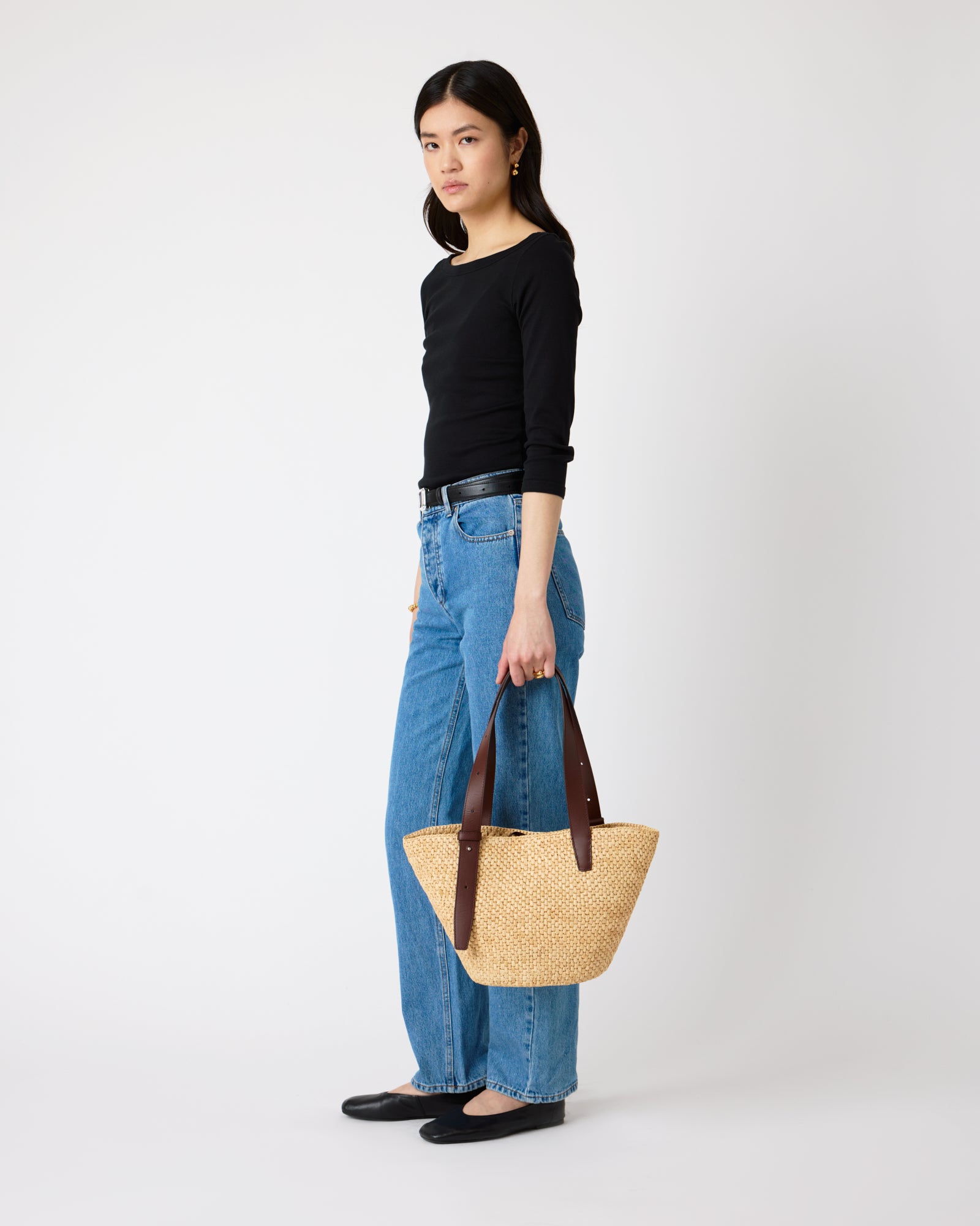 The Bianca Raffia Bag Small in Cream | LIÉ STUDIO