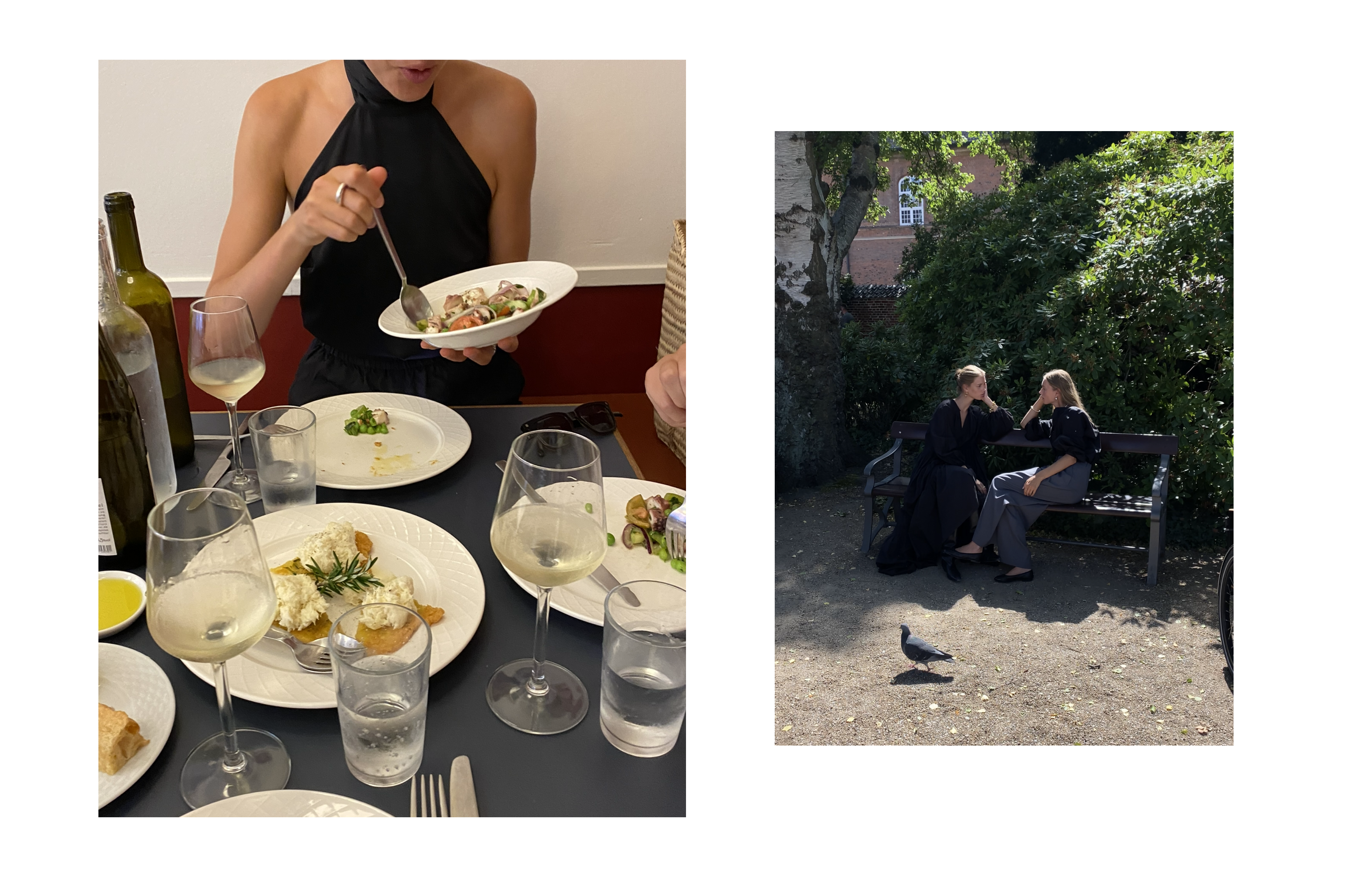 A messy table with lovely food and a chat in the Royal Library Garden